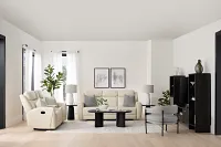 Walker Ivory Lthr/vinyl Reclining Sofa