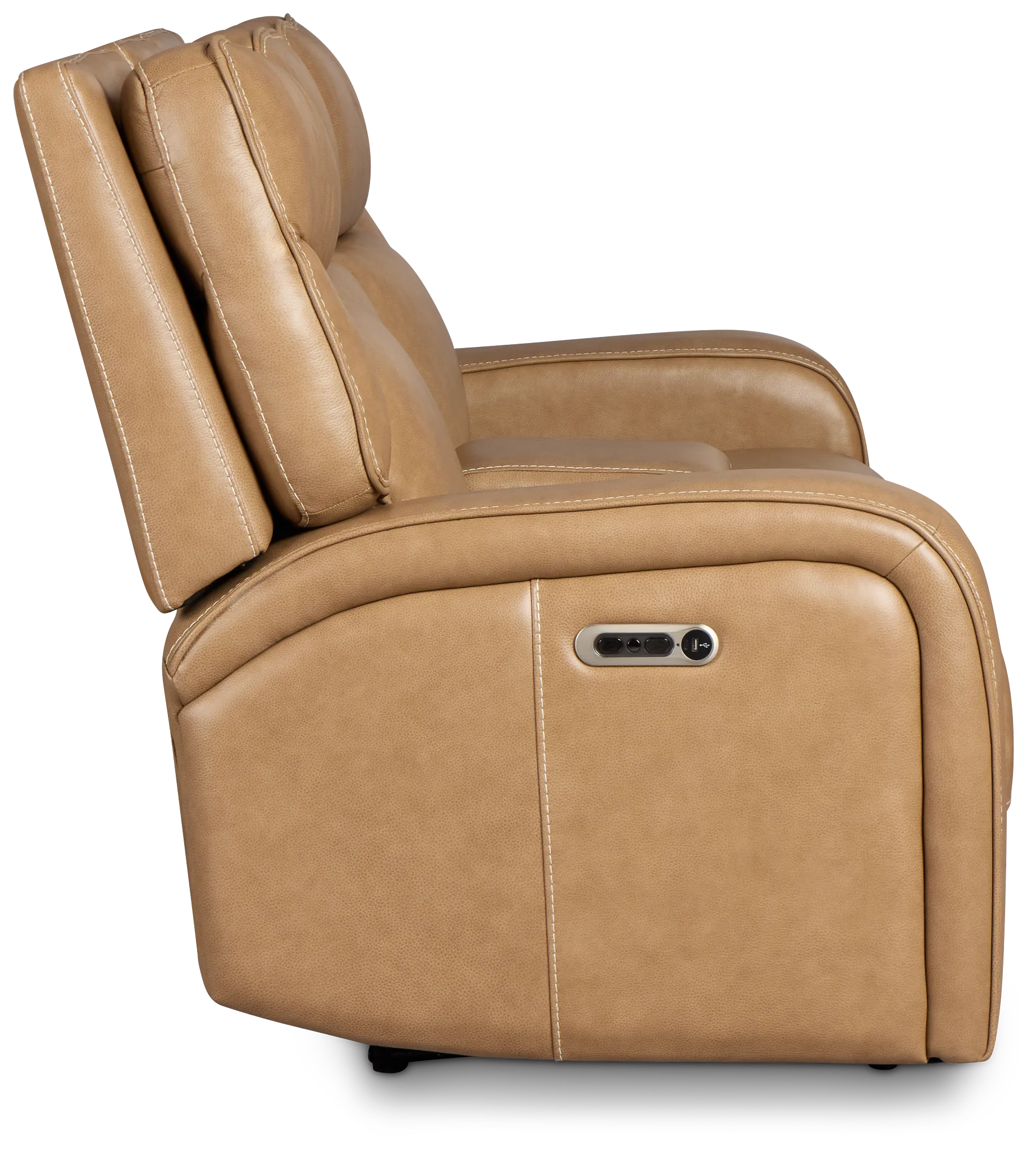 Jasper Light Brown Leather Power Reclining Console Loveseat