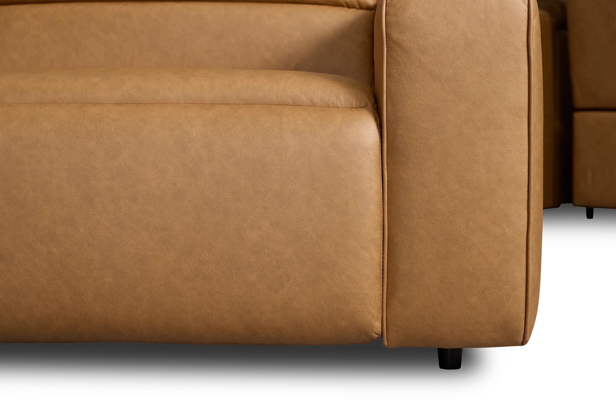 Sawyer Light Brown Micro Small Dual Power Reclining Two-arm Sectional