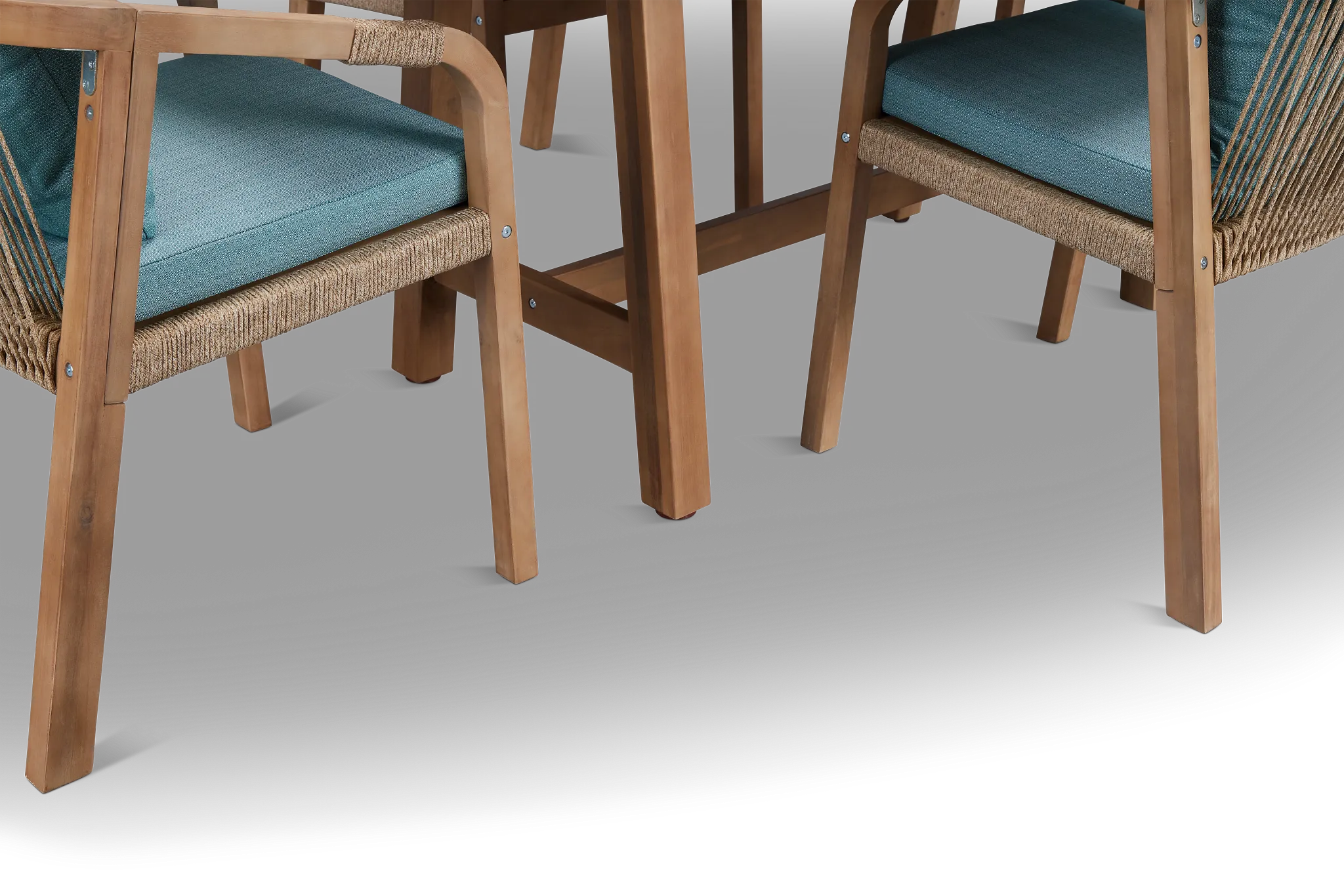 Laguna Light Tone 66" Retangular Table & 4 Teal Cushioned Chairs