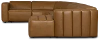 Jace Medium Brown Lthr/vinyl Small Dual Power Right Chaise Sectional