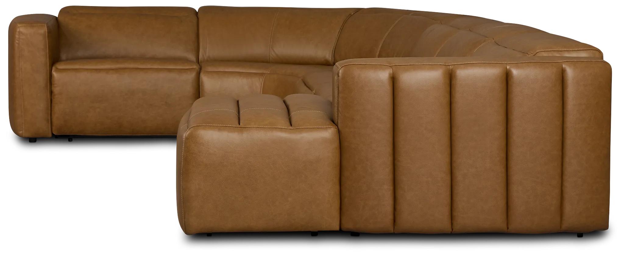 Jace Medium Brown Lthr/vinyl Small Dual Power Right Chaise Sectional