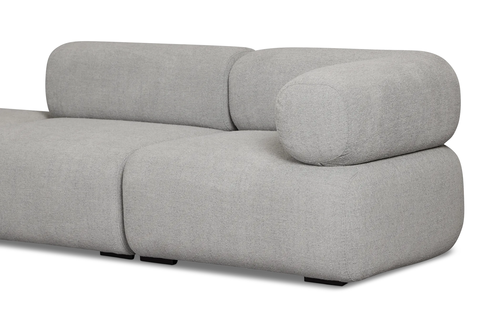 Celeste Light Gray Fabric 5-piece Modular Sectional With Corner Ottoman