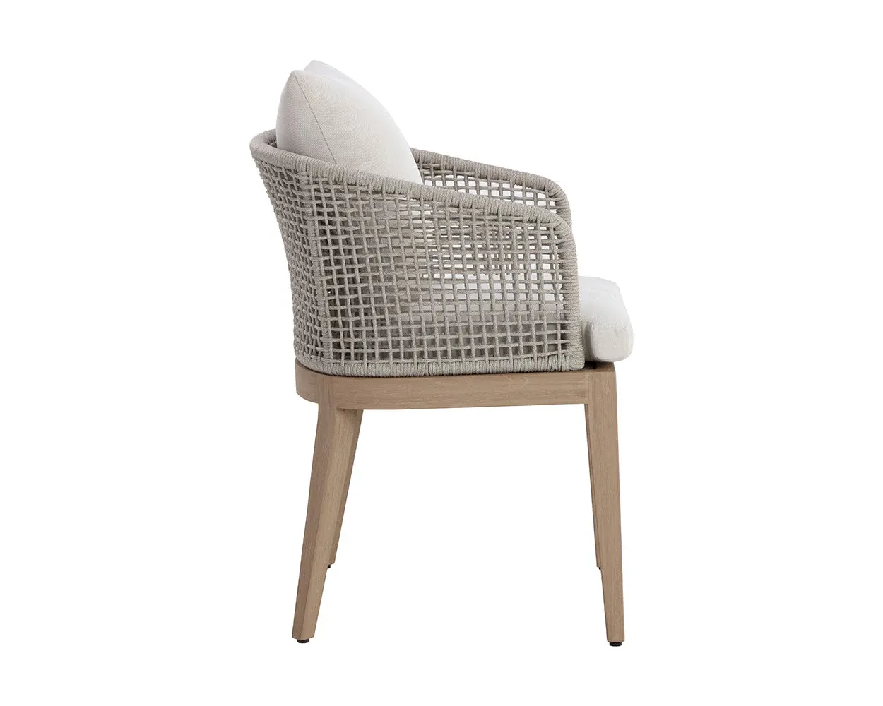 Ukiah Light Gray Cushioned Arm Chair