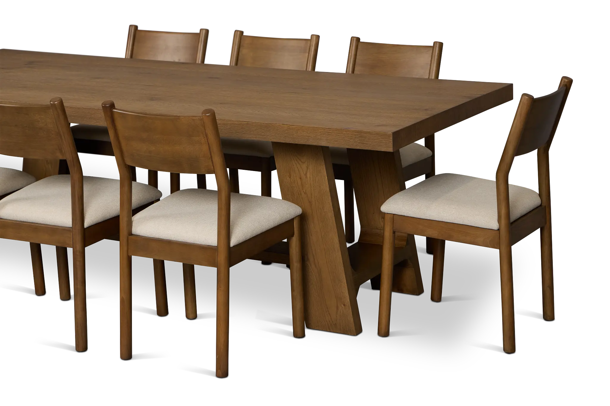 Rochester Mid Tone Rect Table & 8 Uph Chairs Rochester Mid Tone Rect Table & 8 Uph Chairs