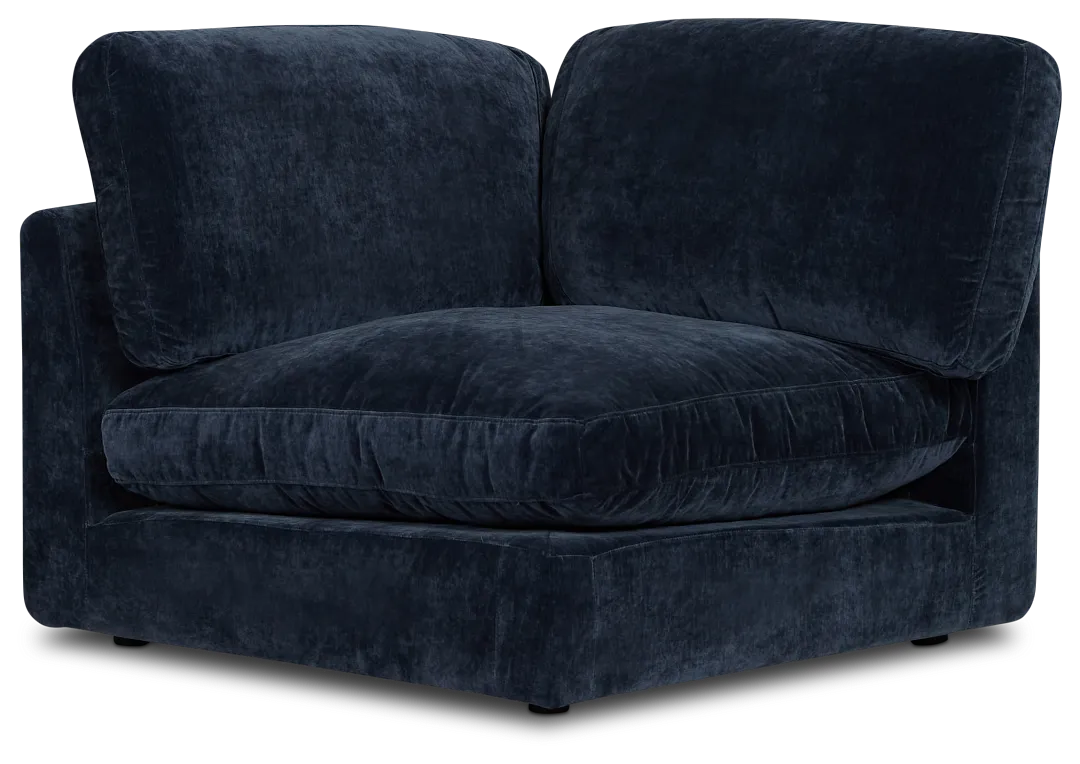 Jules Dark Blue Velvet Wedge