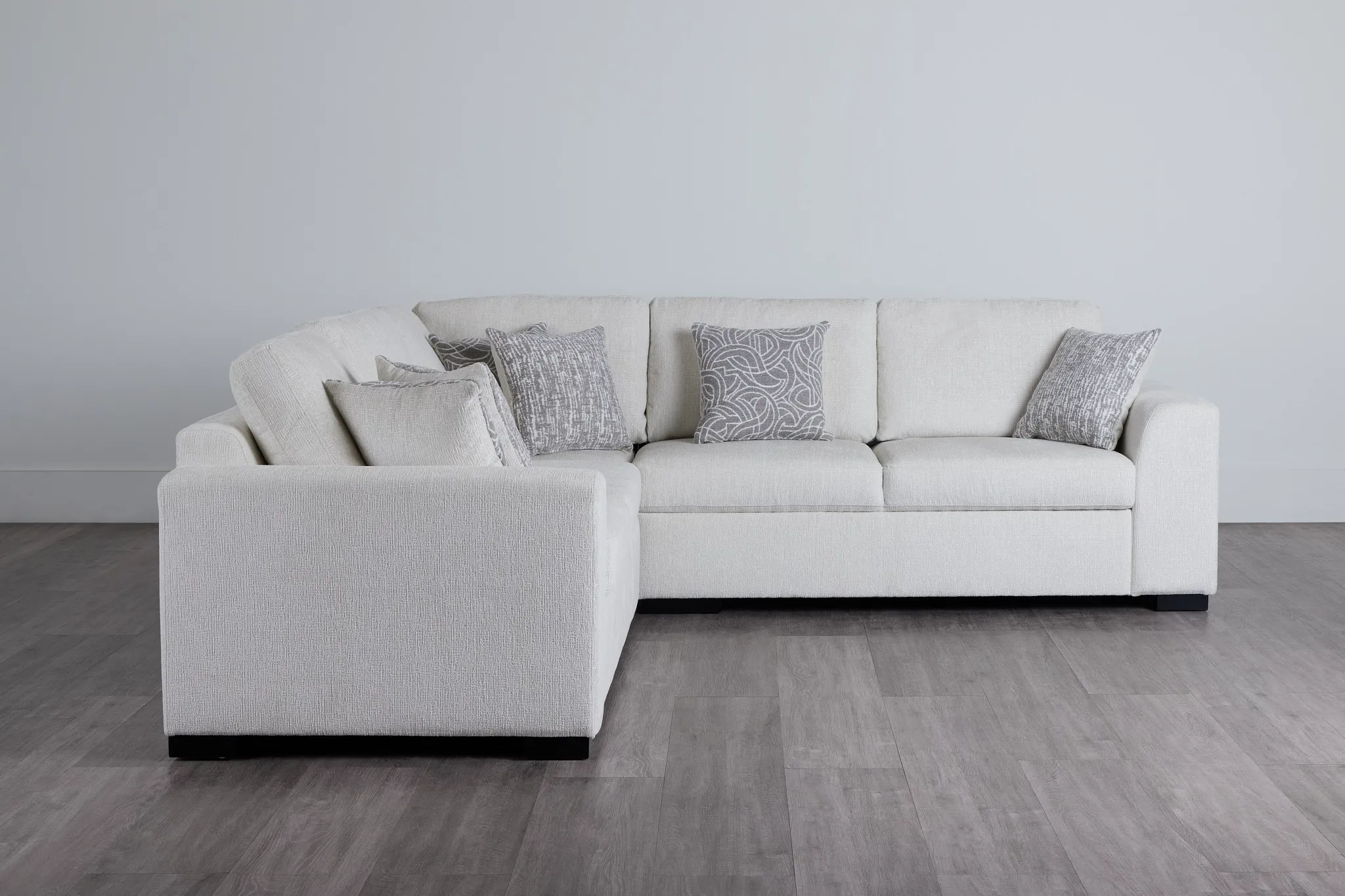Blakely White Fabric Medium 2-arm Right Facing Sleeper Sectional