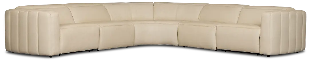 Jace Ivory Lthr/vinyl Small Dual Power Reclining Two-arm Sectional Jace Ivory Lthr/vinyl Small Dual Power Reclining Two-arm Sectional