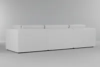 Destin Suave White Fabric 4-piece Bumper Sectional