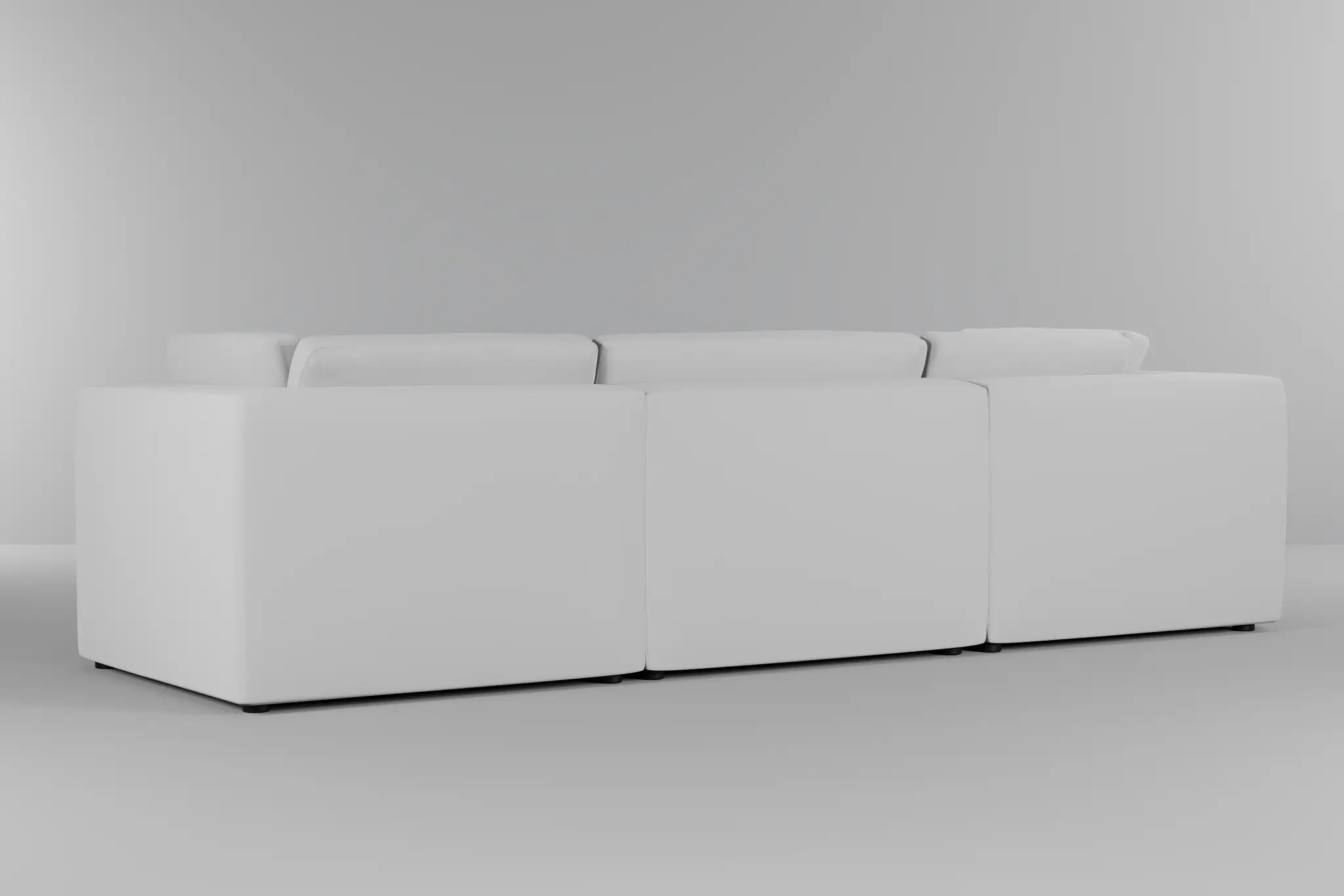 Destin Suave White Fabric 4-piece Bumper Sectional Destin Suave White Fabric 4-piece Bumper Sectional