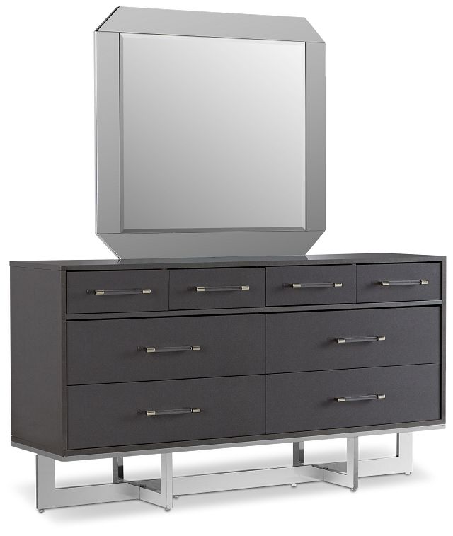 Cortina Gray Dresser & Mirror