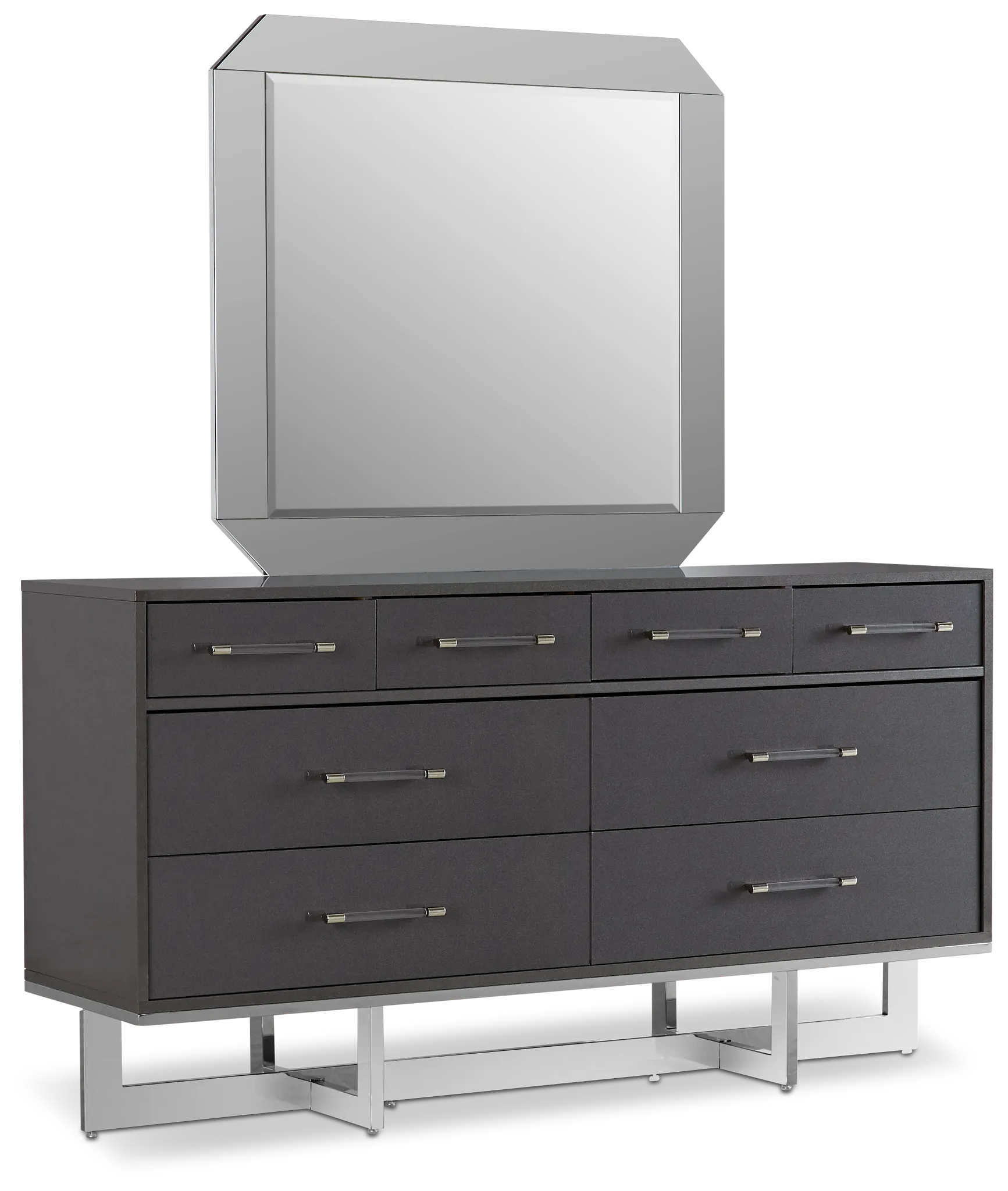 Cortina Gray Dresser & Mirror