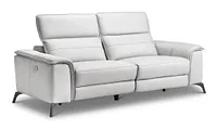 Pearson White Leather Power Reclining Sofa