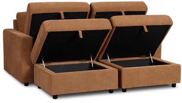 Addie Brown Fabric 4-piece Pit Storage Sectional