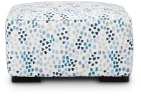 Pfeifer Blue Fabric Cocktail Ottoman
