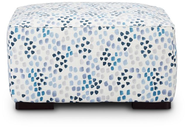 Pfeifer Blue Fabric Cocktail Ottoman