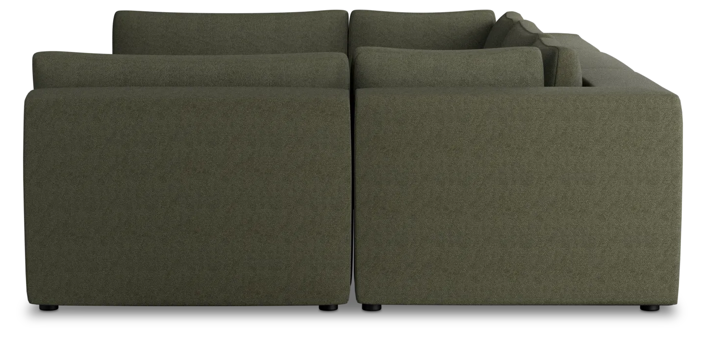 Destin Sutton Green Fabric 6-piece Pit Sectional