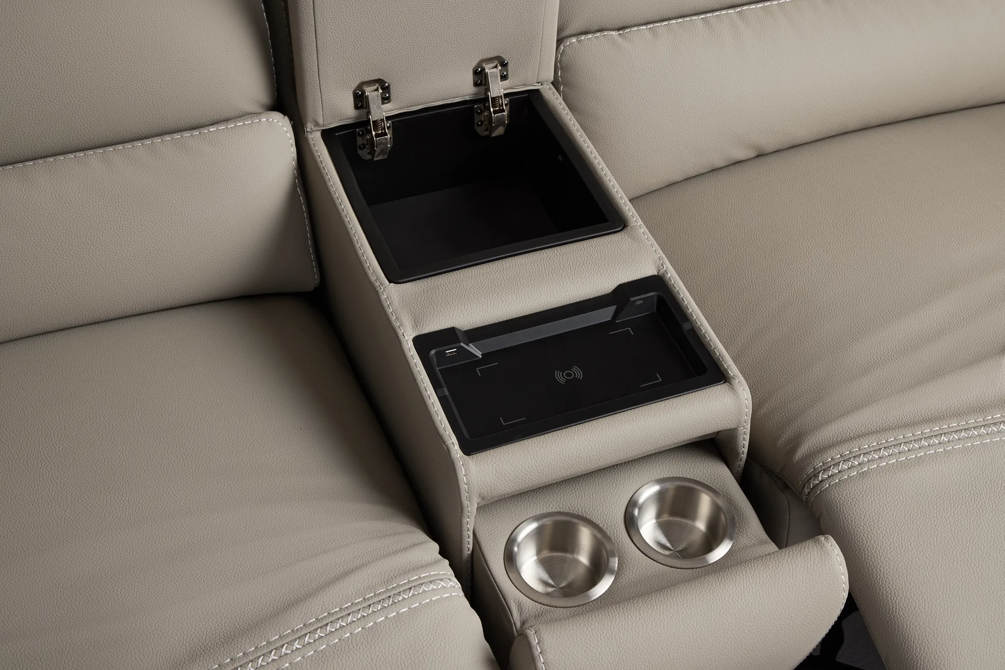 Jett Gray Micro Large Triple Power Reclining Two-arm Sectional