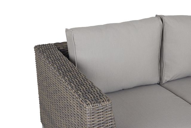 Tulum Gray Woven Loveseat W/ Cushion