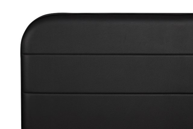 Doral Black Curved Upholstered Platform Bed
