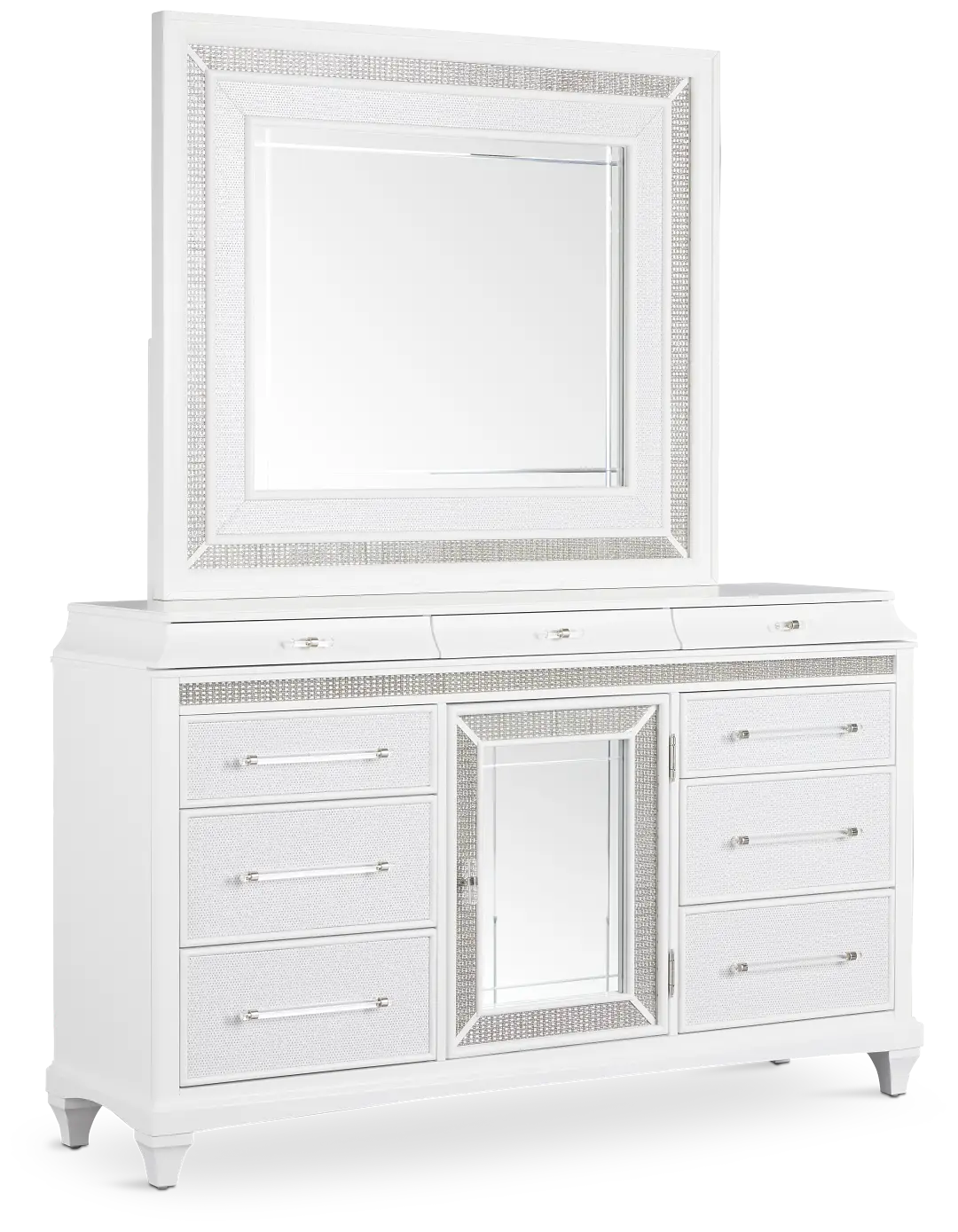 Milan White Dresser & Mirror Milan White Dresser & Mirror