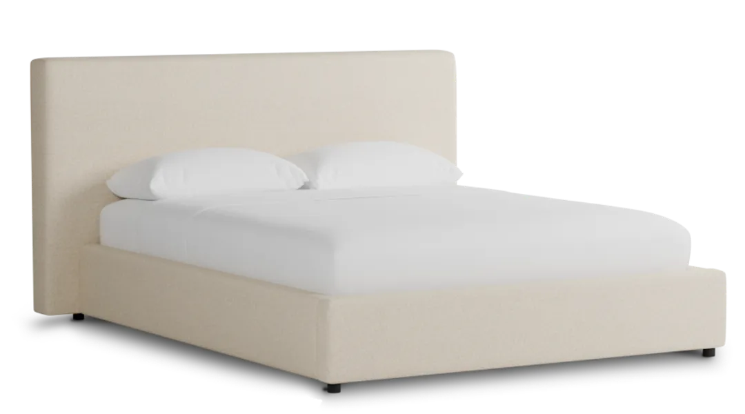 Grayton Merino Light Beige 44" Upholstered Platform Bed