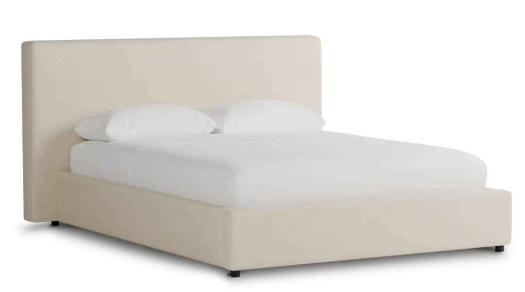 Grayton Merino Light Beige 44" Upholstered Platform Bed Grayton Merino Light Beige 44" Upholstered Platform Bed