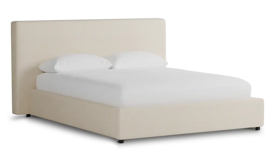 Grayton Merino Light Beige 44" Upholstered Platform Bed Grayton Merino Light Beige 44" Upholstered Platform Bed
