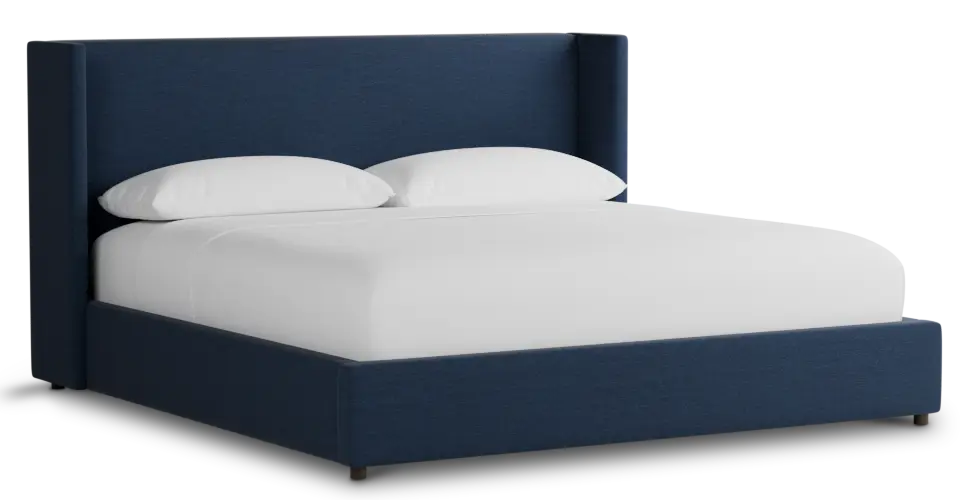 Captiva Peyton Dark Blue 48" Upholstered Shelter Bed Captiva Peyton Dark Blue 48" Upholstered Shelter Bed