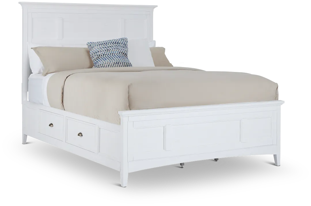 Heron Cove White Panel Storage Bed