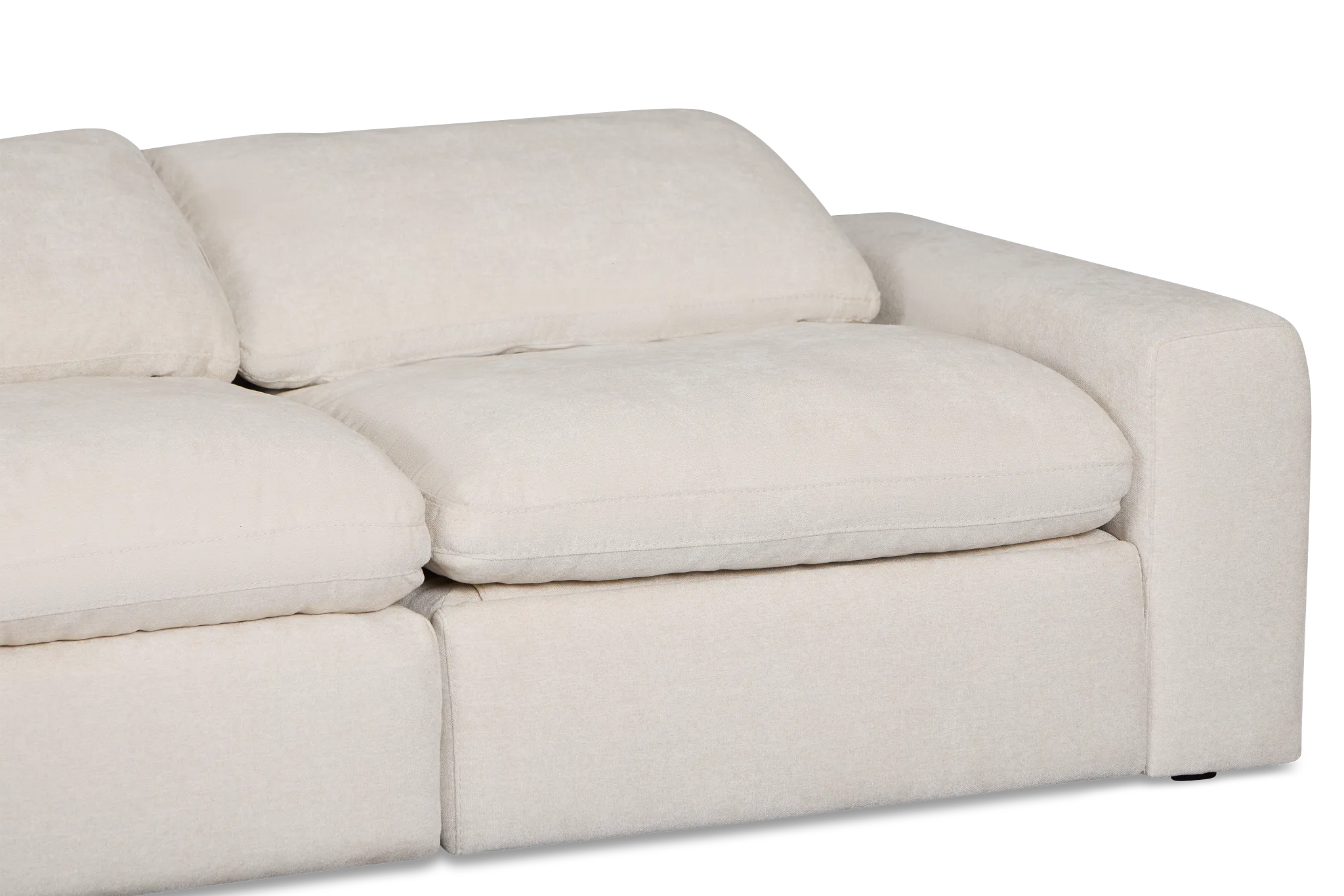 Drift Light Beige Fabric Small Left Bumper Power Reclining Sectional