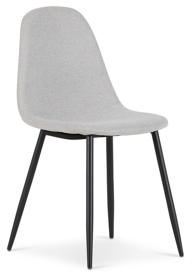 Havana Light Gray Upholstered Side Chair W/ Black Legs