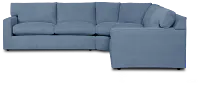 Hudson Blue Fabric Small 2-arm Wedge Sectional
