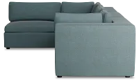 Destin Sutton Blue Fabric 4-piece Modular Sectional