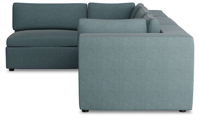 Destin Sutton Blue Fabric 4-piece Modular Sectional