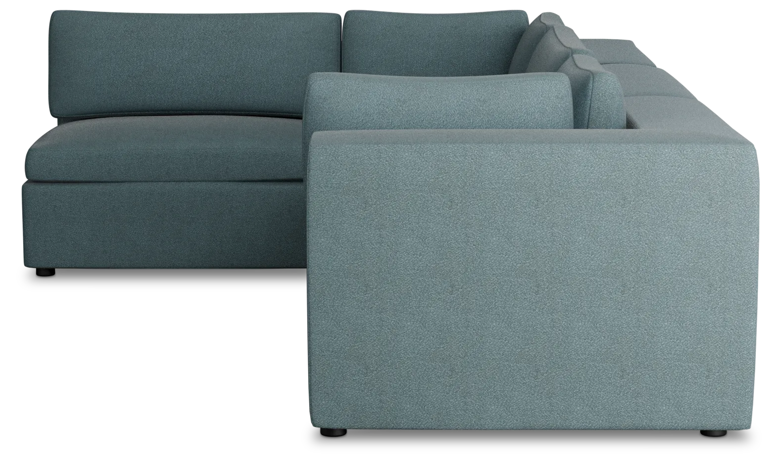 Destin Sutton Blue Fabric 4-piece Modular Sectional