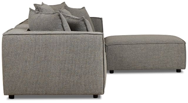 Tatum Gray Fabric 4-piece Bumper Sectional