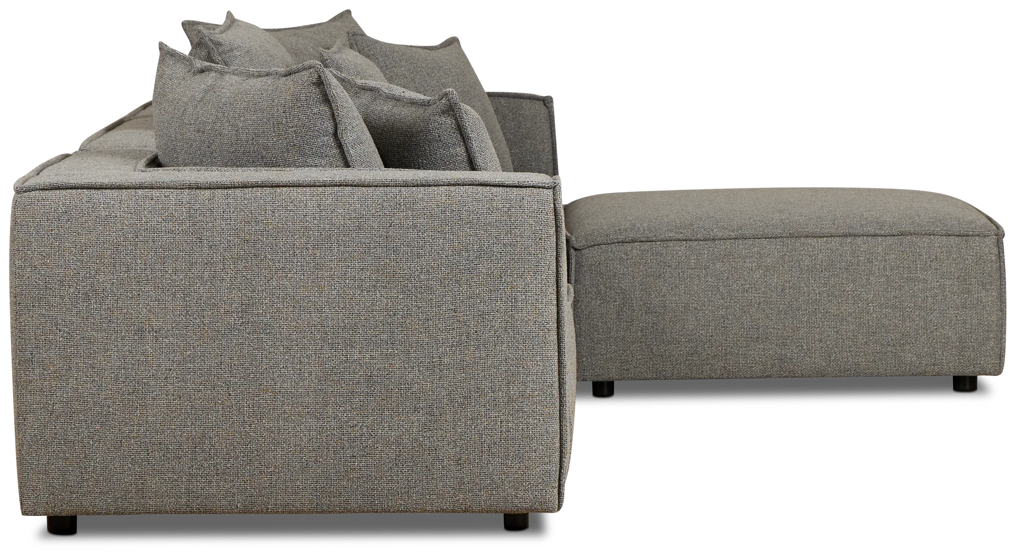 Tatum Gray Fabric 4-piece Bumper Sectional