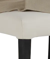 Destination Beige Short Slipcover Chair With Dark-tone Leg