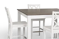 Edgartown Two-tone Square High Table & 4 White Wood Barstools
