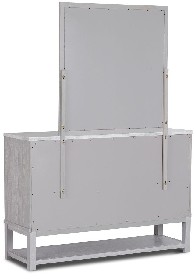Mckinney Gray Marble Dresser & Mirror