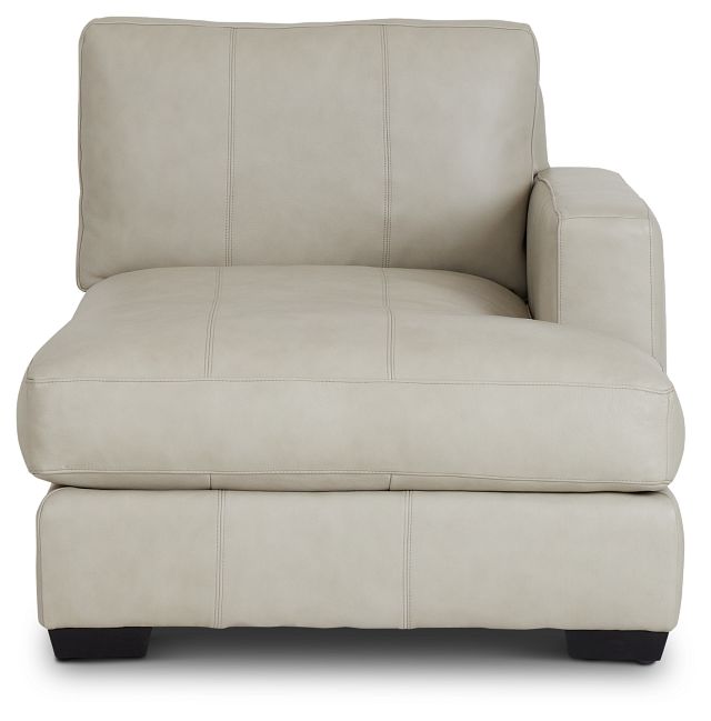 Dawkins Taupe Leather Right Chaise