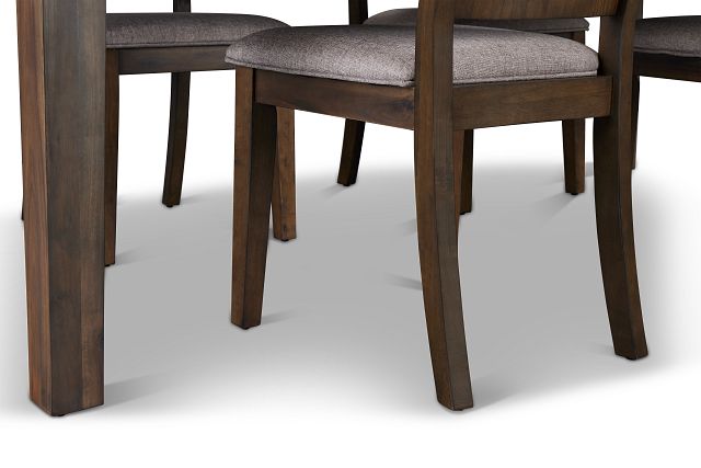 Sienna Gray Rect Table & 4 Wood Chairs