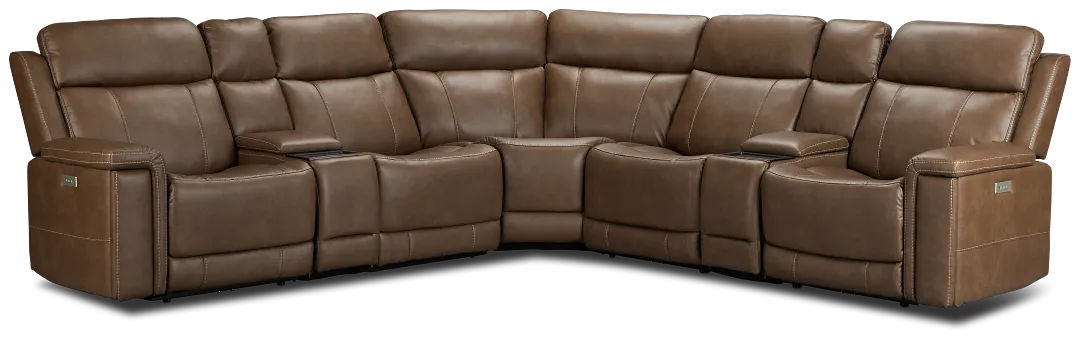 Jayden Brown Micro Large Triple Power Reclining Two-arm Sectional