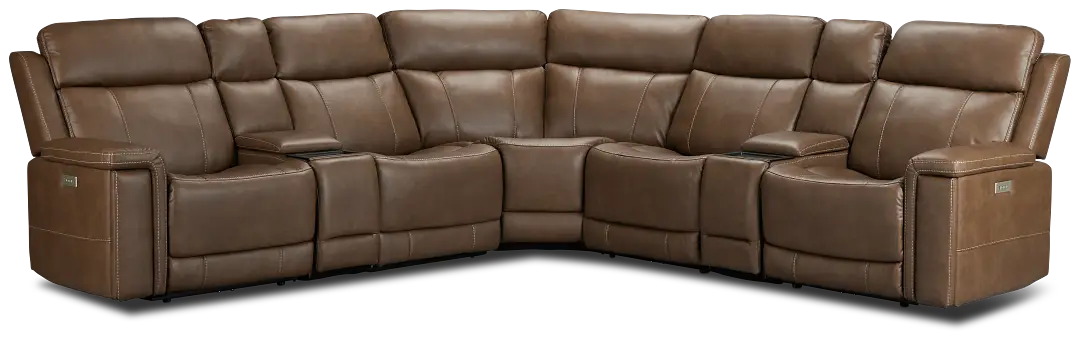 Jayden Brown Micro Large Triple Power Reclining Two-arm Sectional Jayden Brown Micro Large Triple Power Reclining Two-arm Sectional