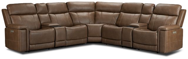 Jayden Brown Micro Large Triple Power Reclining Two-arm Sectional