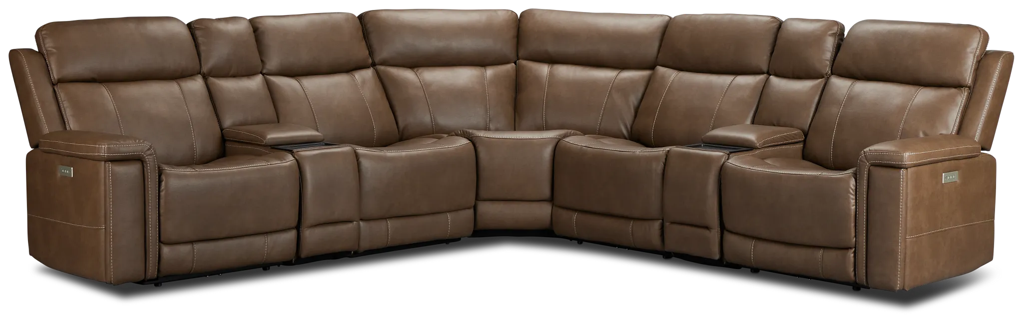 Jayden Brown Micro Large Triple Power Reclining Two-arm Sectional