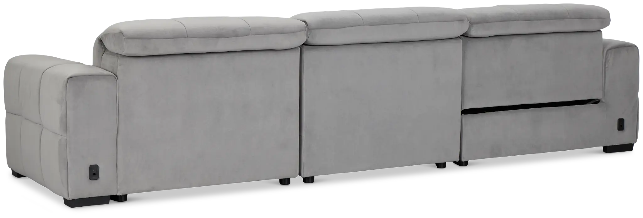 Gemma Light Gray Velvet Left Chaise Power Reclining Sectional Gemma Light Gray Velvet Left Chaise Power Reclining Sectional