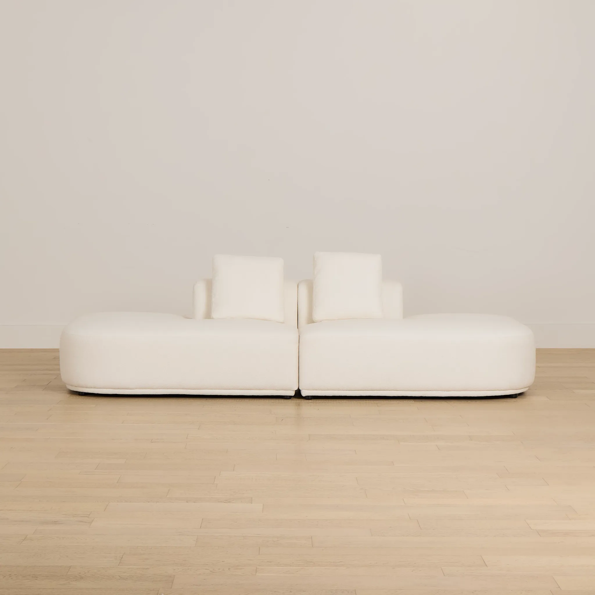 Catalina White Fabric 2-piece Modular Sofa