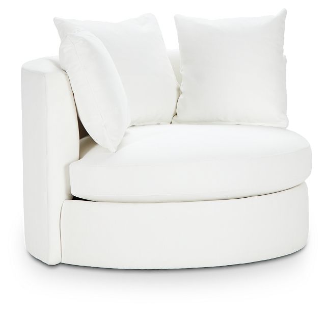 Merrick White Fabric Swivel Chair (1)